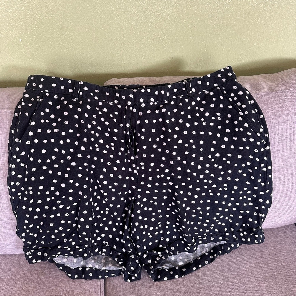 Lane Bryant Navy and White Polka Dot Shorts